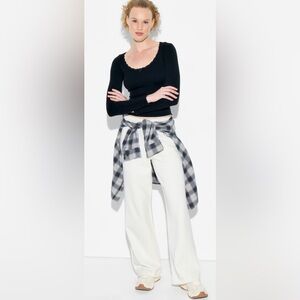 Women's Mid-Rise Wide Leg Sweatpants - Wild Fable™ Cream XS